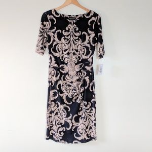 Connected apperal navy blue and cream dress